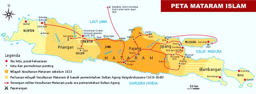 Peta wilayah Mataram Islam