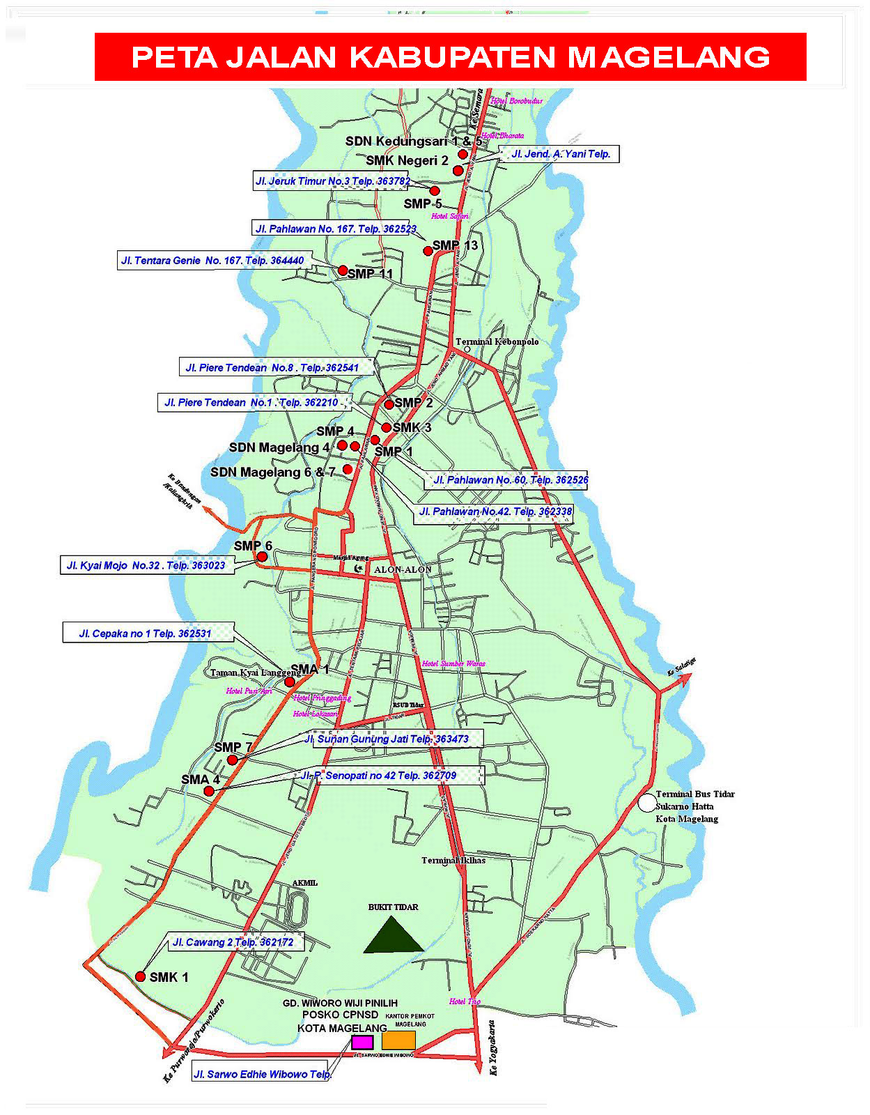 Peta Jalan Kabupaten Magelang