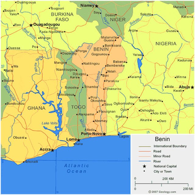 Peta Wilayah Benin