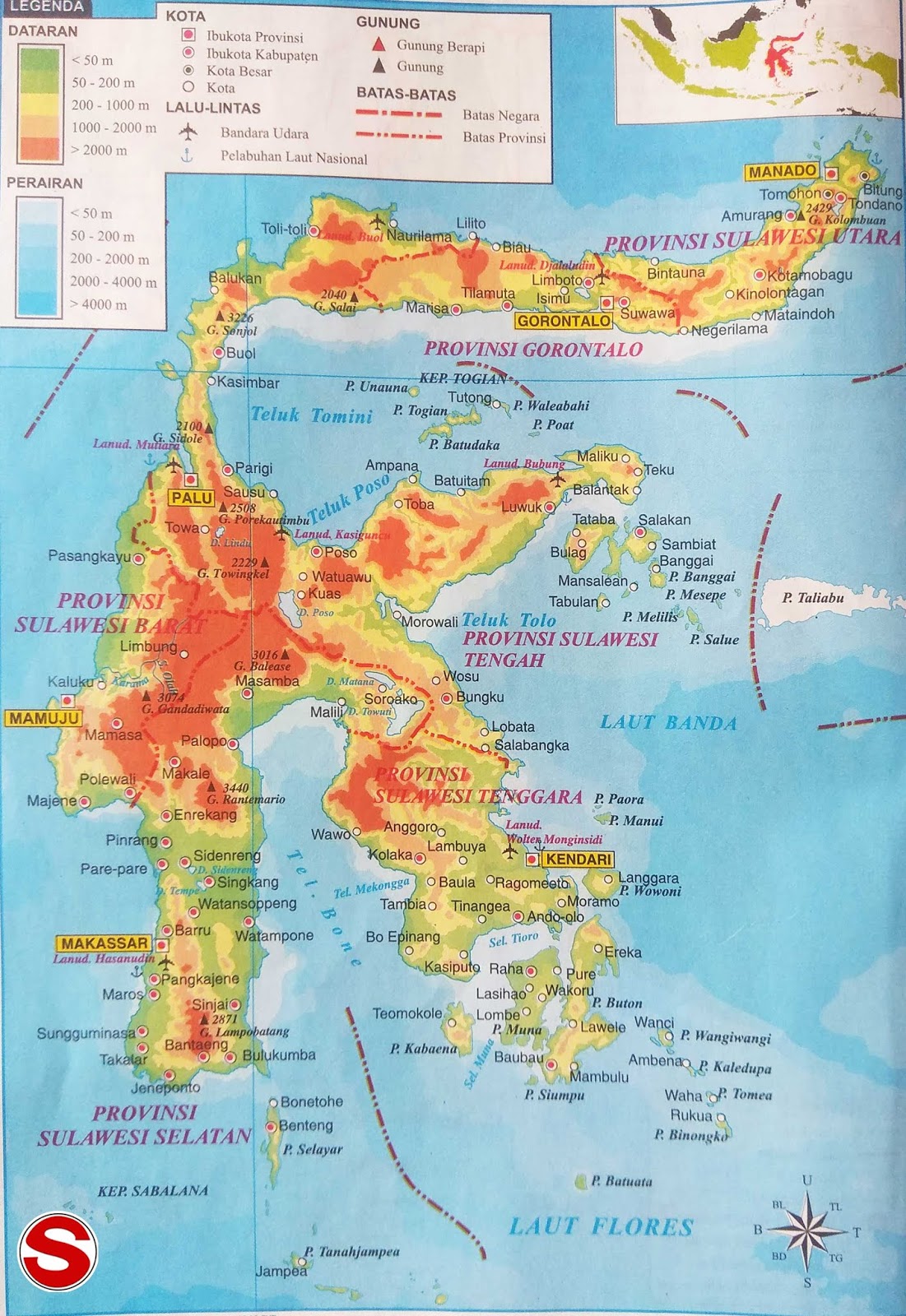 Peta Atlas Pulau Sulawesi