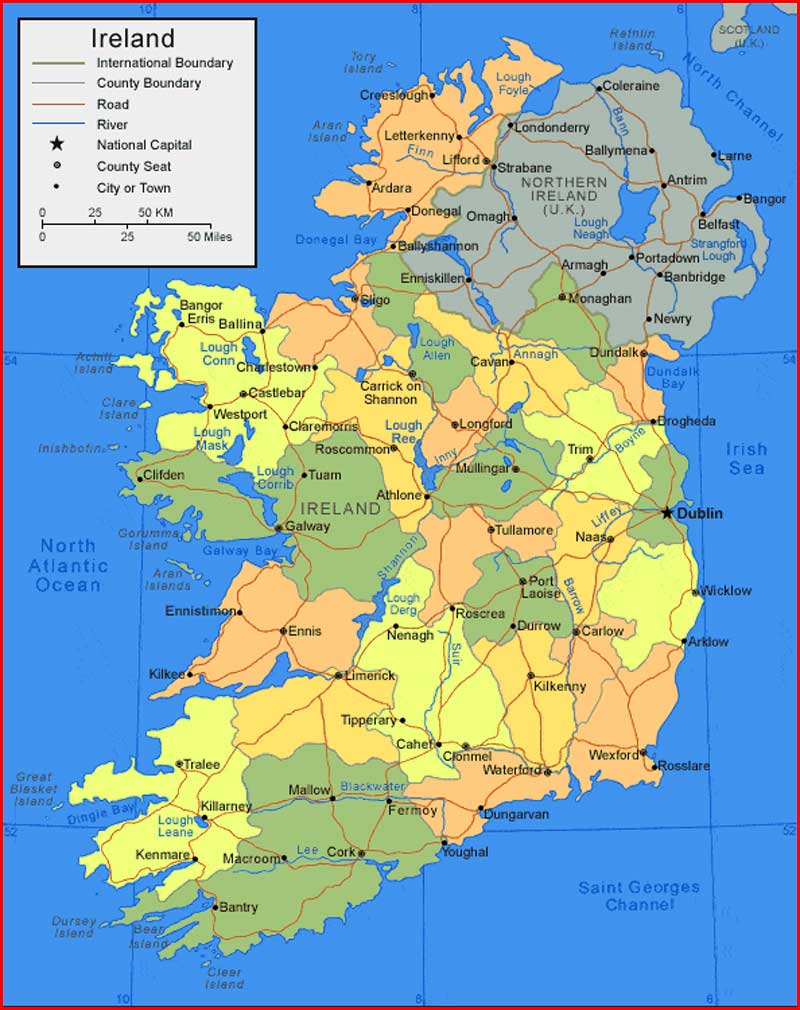 Peta Wilayah Irlandia