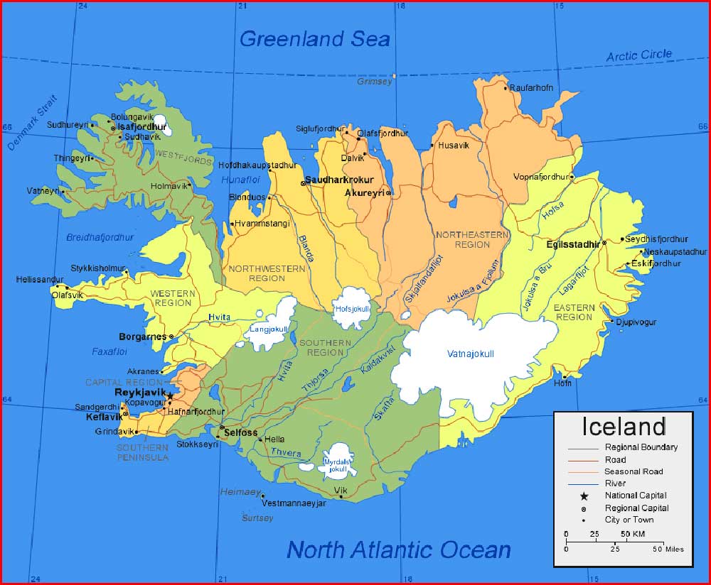 Peta Wilayah Islandia