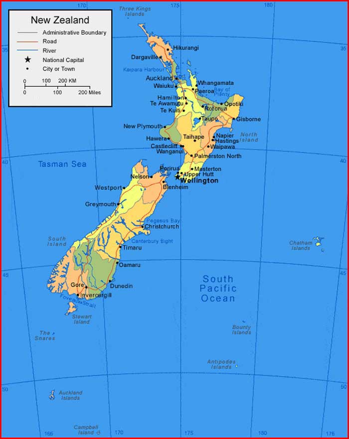 Peta Selandia Baru