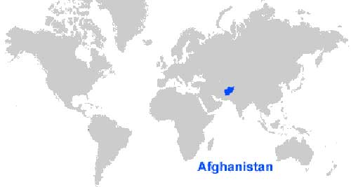 Peta letak Afghanistan