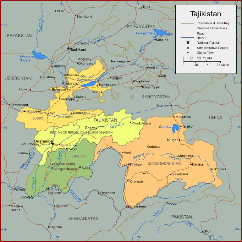 Peta Tajikistan