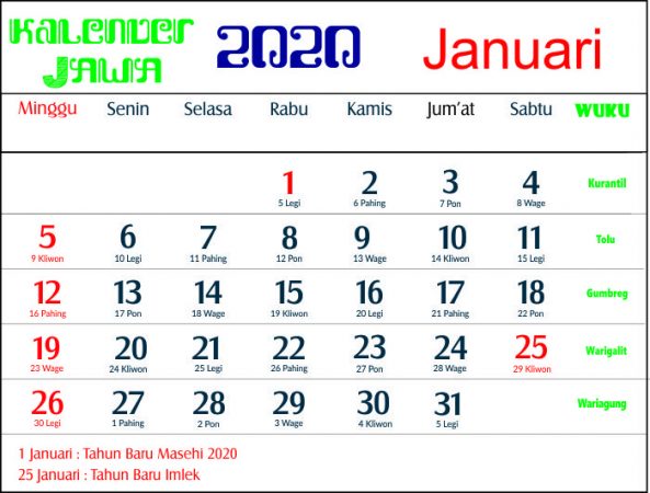 kalender jawa online