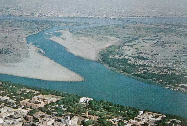 Pertemuan Sungai Nil Putih dan Nil Biru di Khartum
