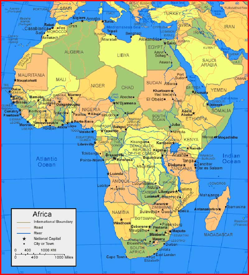 Peta Wilayah Benua Afrika