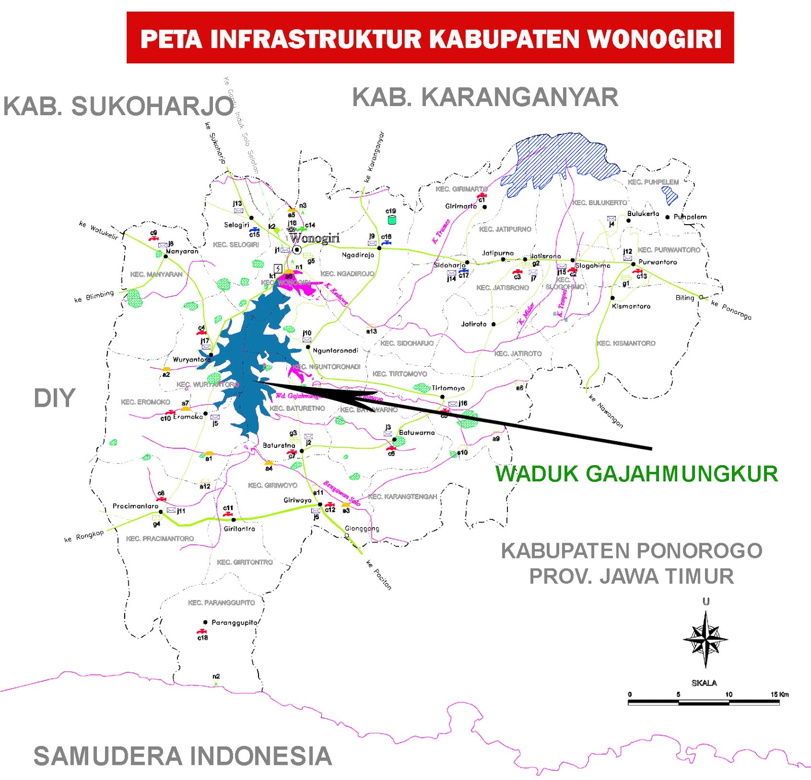 Peta infrastruktur Kabupaten Wonogiri