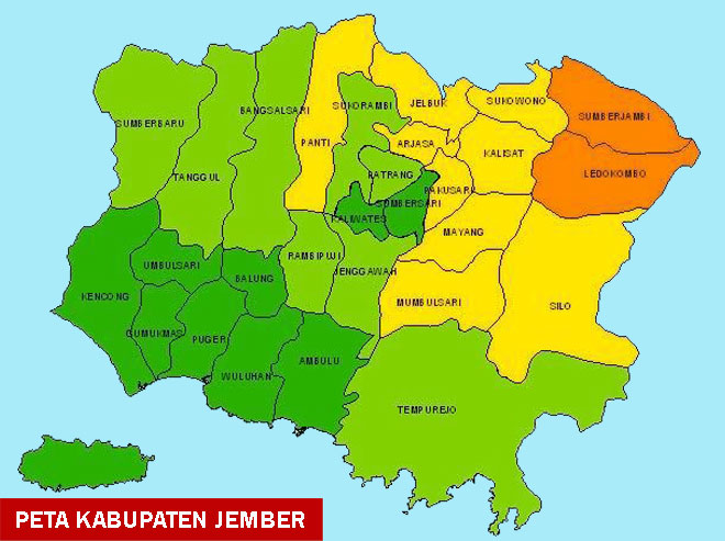 Peta Kecamatan Kabupaten Jember