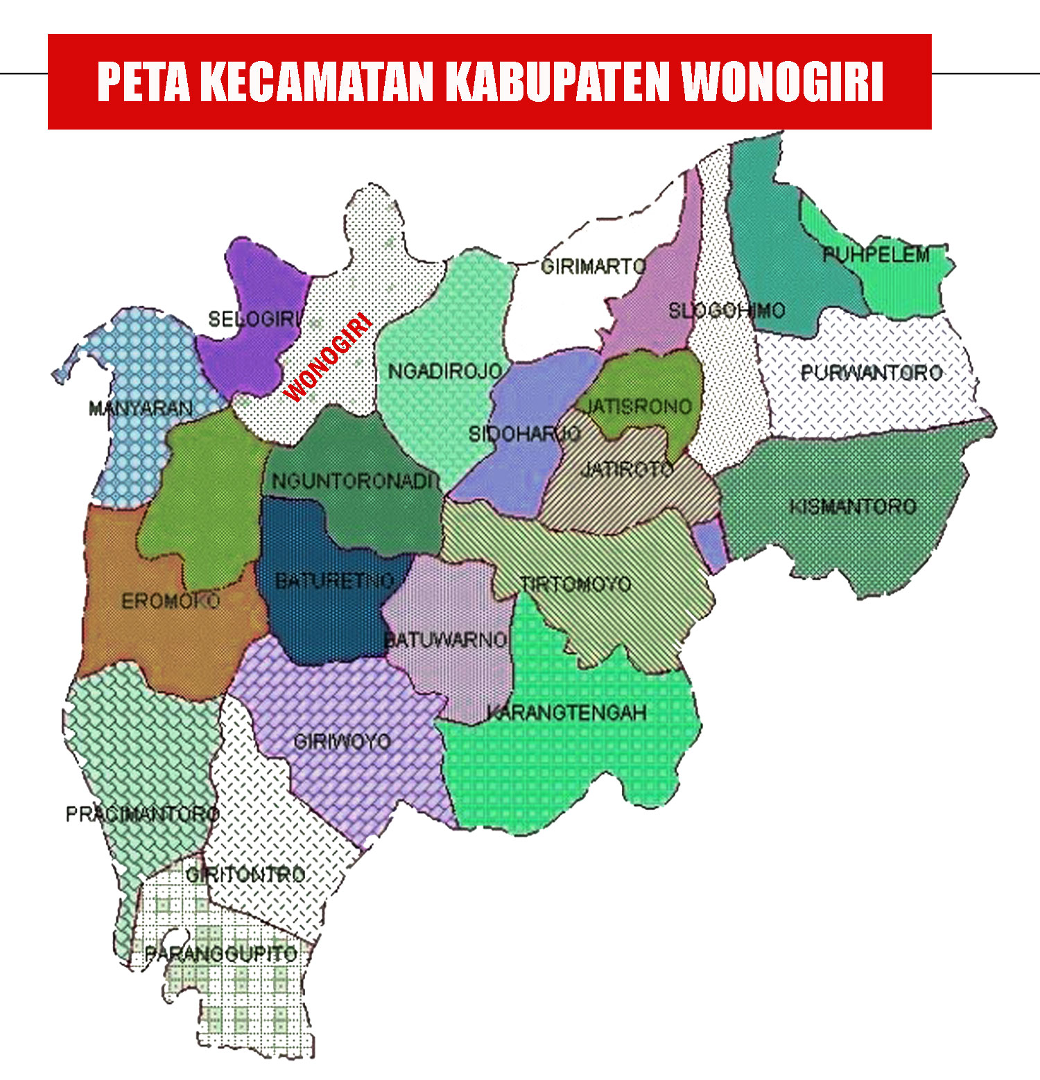 Peta Kecamatan Kabupaten Wonogiri