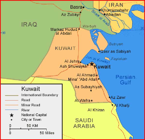 Peta Wilayah Kuwait