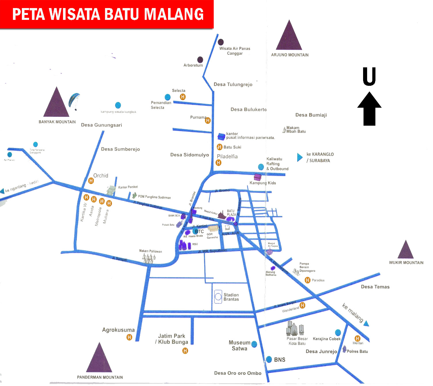 Peta wisata Pantai Selatan Malang