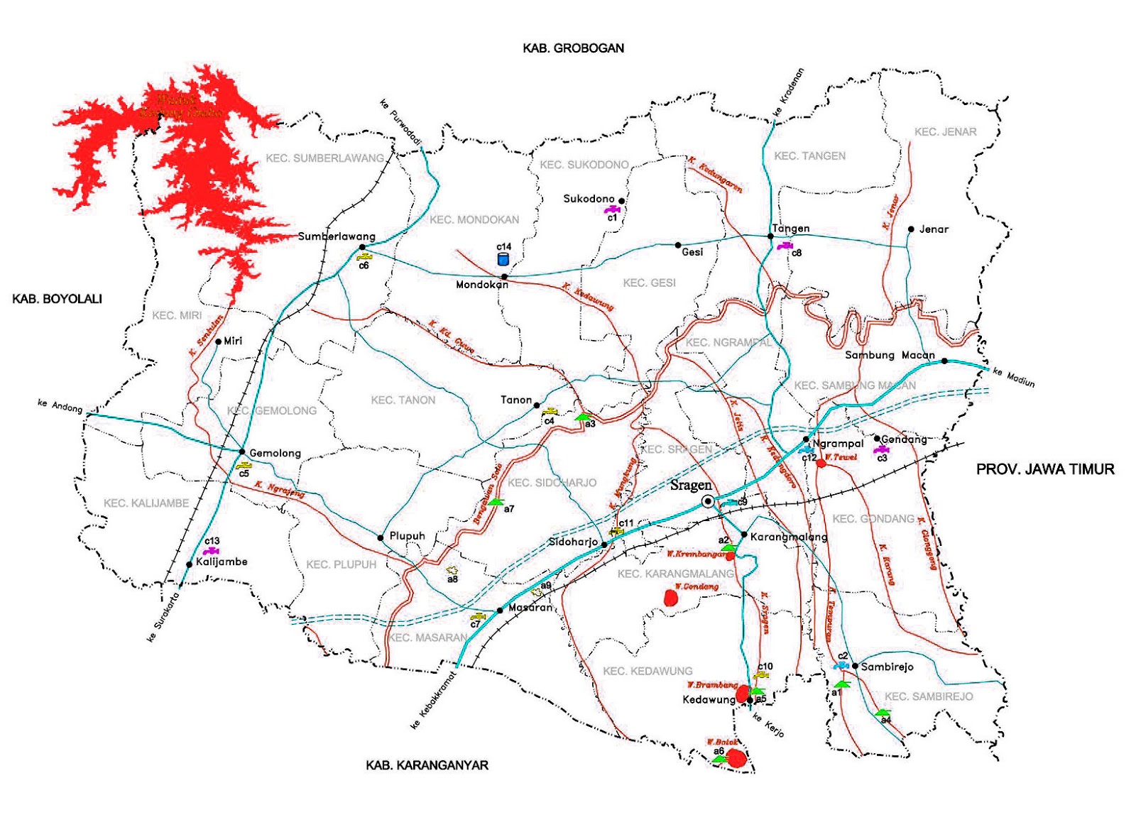 Peta Infrastruktur Kabupaten Sragen