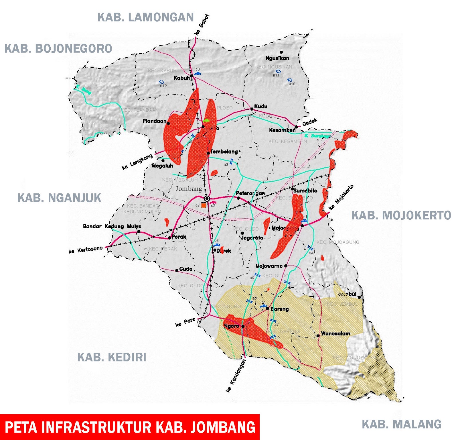 Peta infrastruktur Jombang