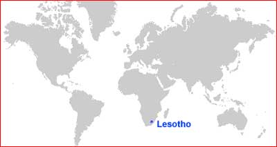 Peta Letak Lesotho