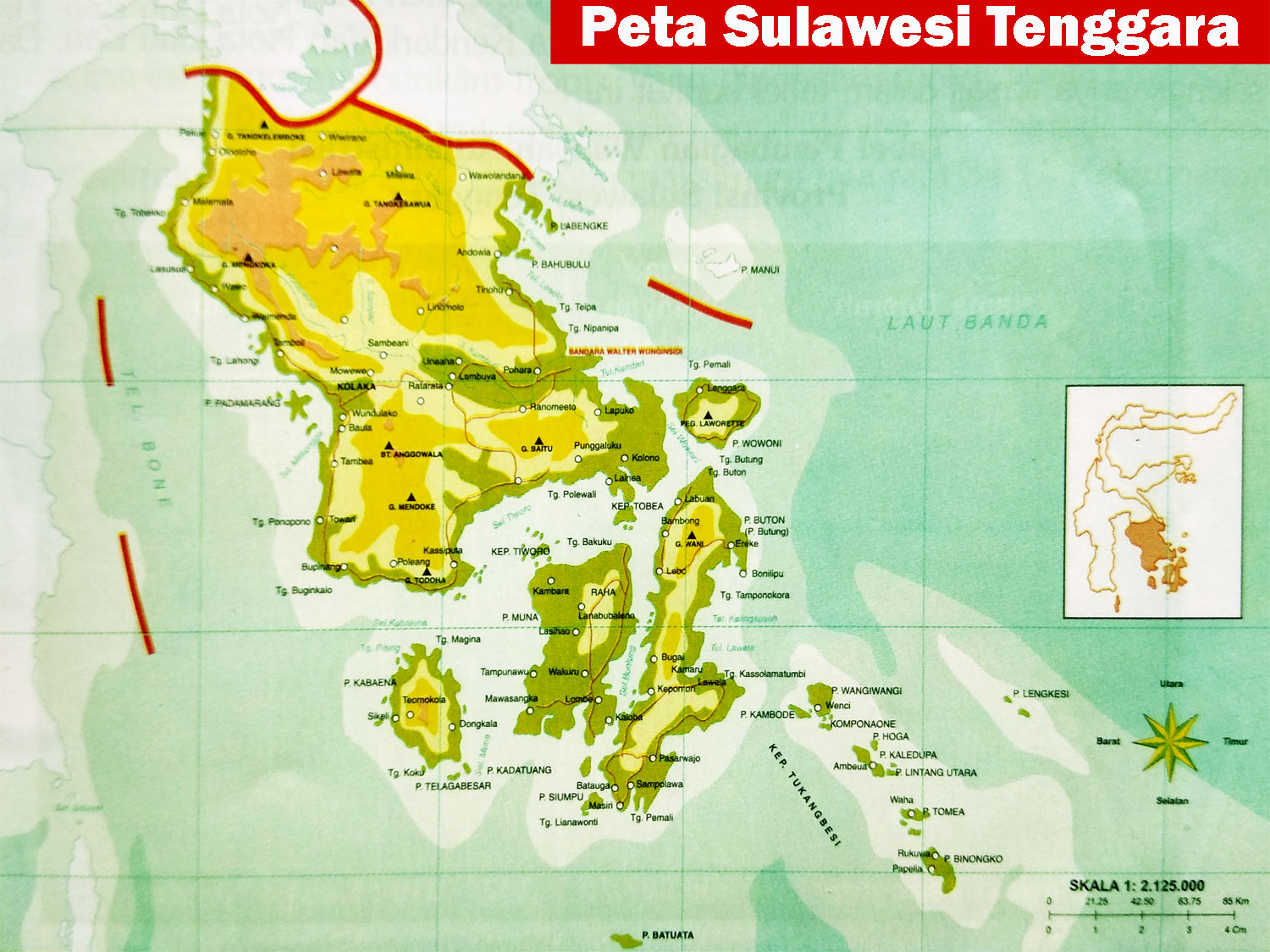 Peta Sulawesi Tenggara