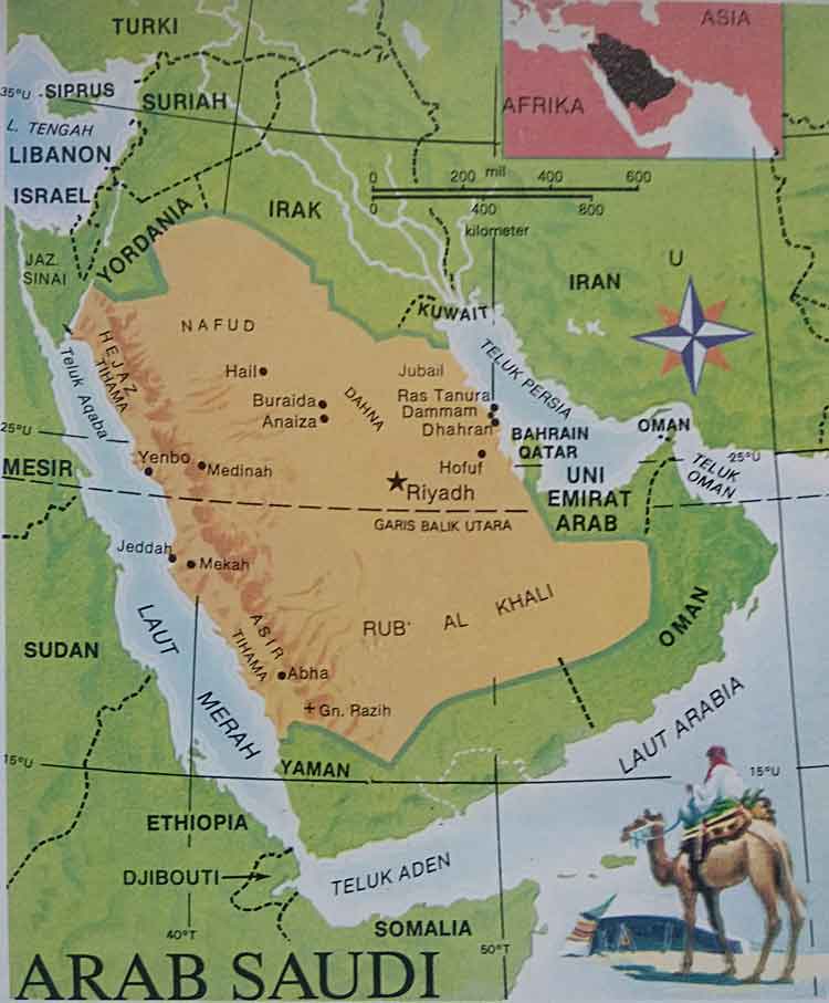 Peta wilayah Arab Saudi