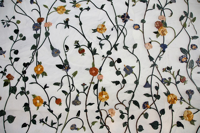 keramik dinding teras motif bunga