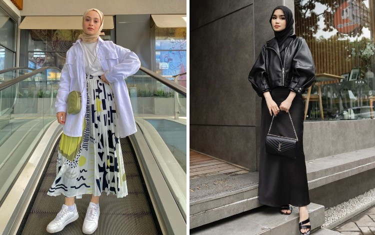 Inspirasi OOTD Hijab Rok Panjang Untuk Tampil Kekinian