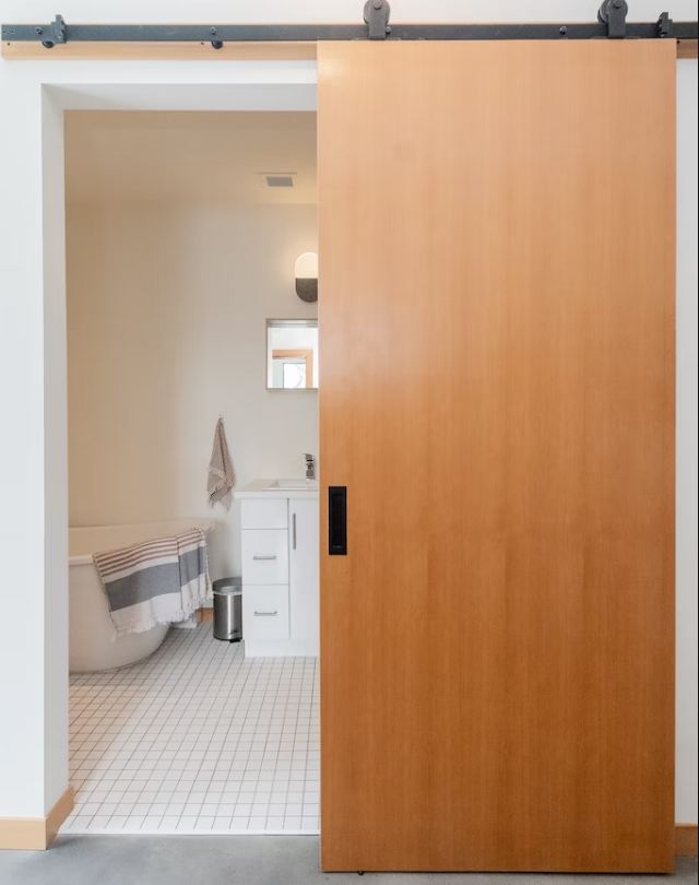 pintu sliding kayu sederhana