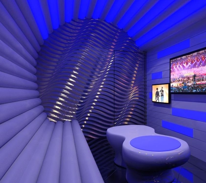 desain ruang karaoke futuristik