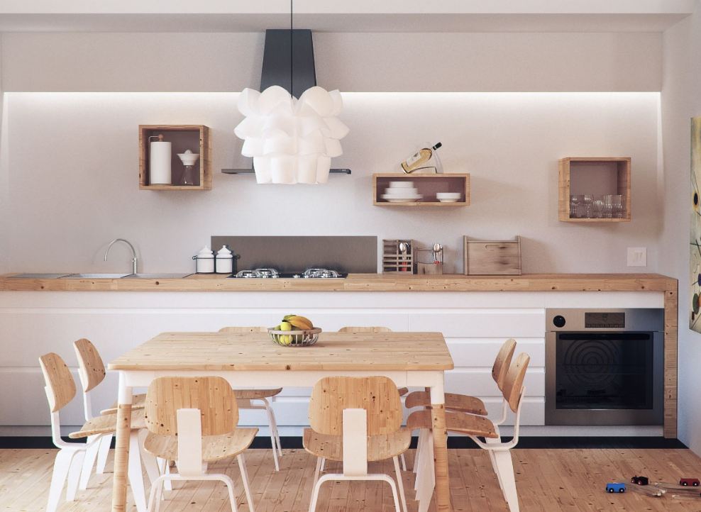 dapur sederhana dari kayu gaya minimalis