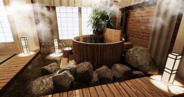 Ala Jepang untuk kamar mandi bathtub minimalis. 