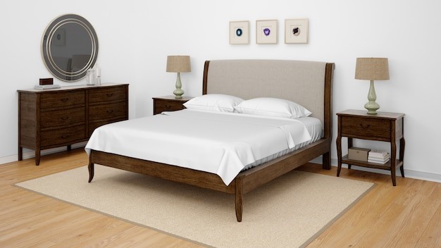 Ranjang kayu DIY sebagai salah satu perabotan rumah tangga minimalis unik. 