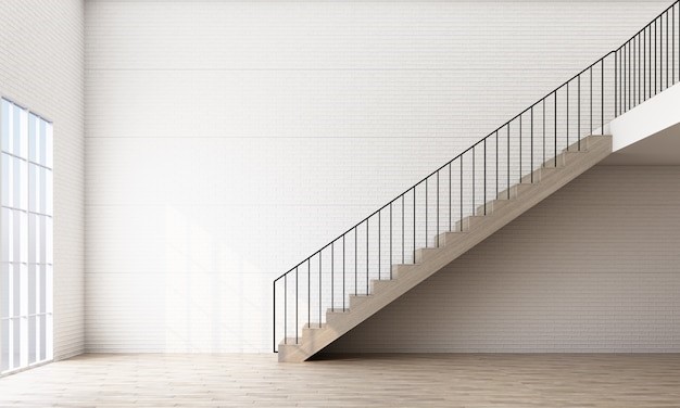 Ilustrasi tangga dalam rumah minimalis.