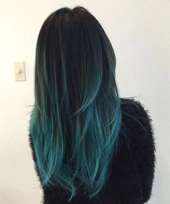 urquoise Blue Black Hair