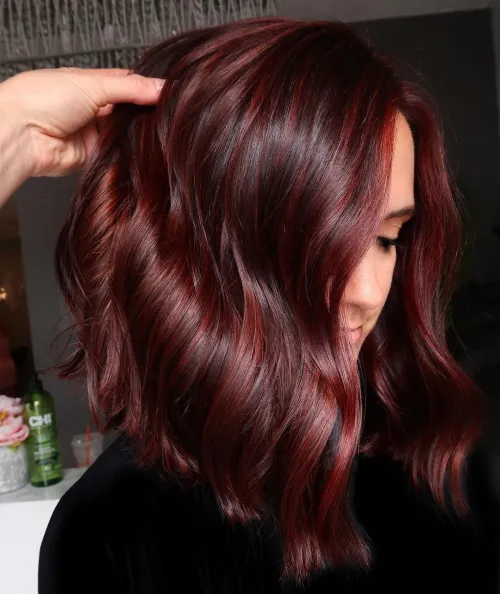 dark red brown hair