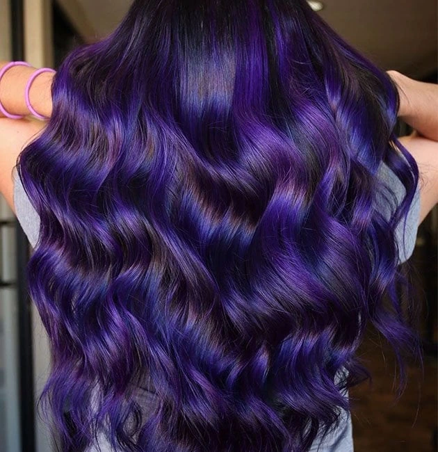 warna rambut blue  Violet Black Hair