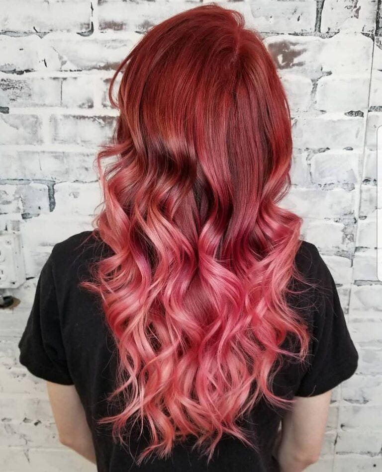 rambut ombre merah