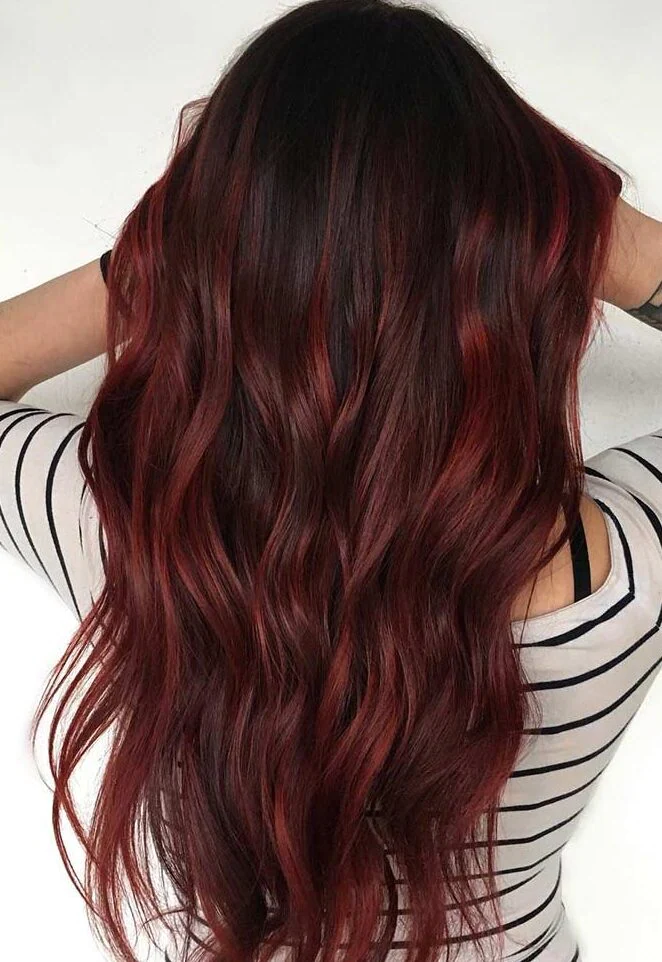 rambut ombre merah