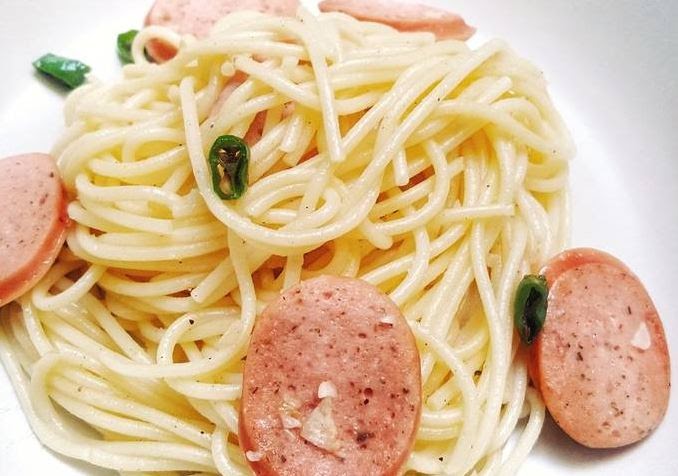 Resep Spaghetti Aglio Olio sosis