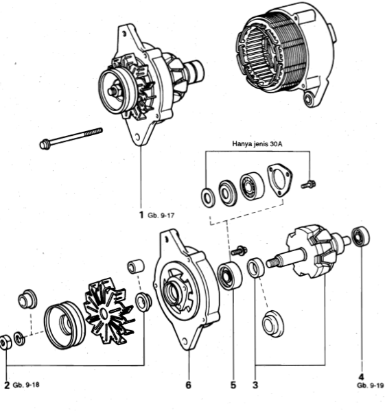 Gambar komponen alternator
