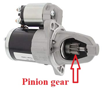 Pinion gear motor starter